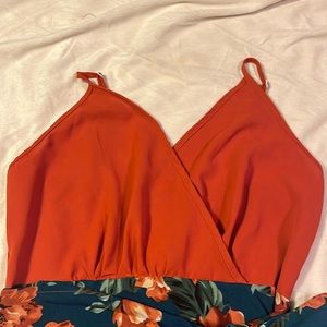 SHEIN Floral Print Knot Side Wrap Hem Cami Dress. Size Medium